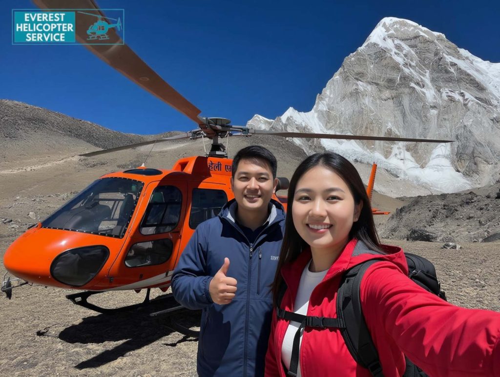 Happy Couple taking selfie_Everest Helicopter Service